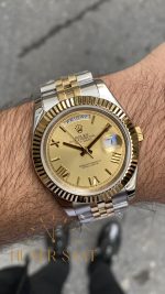 Rolex Day Date Champagne Silver Gold HS009