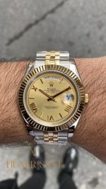Rolex Day Date Champagne Silver Gold HS009