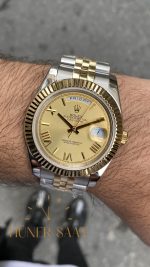 Rolex Day Date Champagne Silver Gold HS009