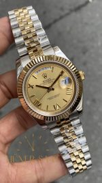 Rolex Day Date Champagne Silver Gold HS009