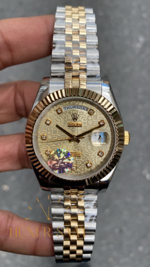 Rolex Day-Date Diamond Champagne 40 mm 126333 Silver Gold HS010