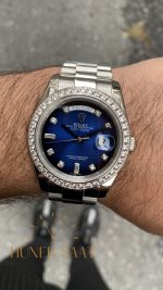 Rolex Day Date Taşlı Mavi 128239 Blue Diamond